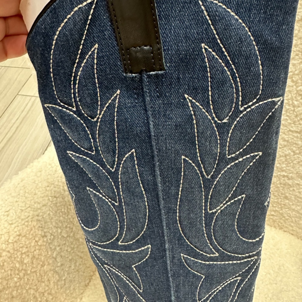 BAND OF THE FREE Western Denim Boot Womens Multi Size Tall Cowgirl NIB… - Picture 7 of 14
